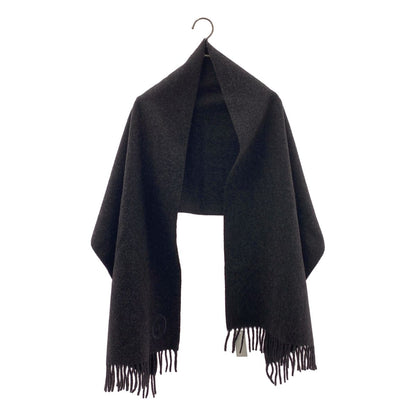 Dior Cashmere Logo Fringe Large Scarf Dark Brown