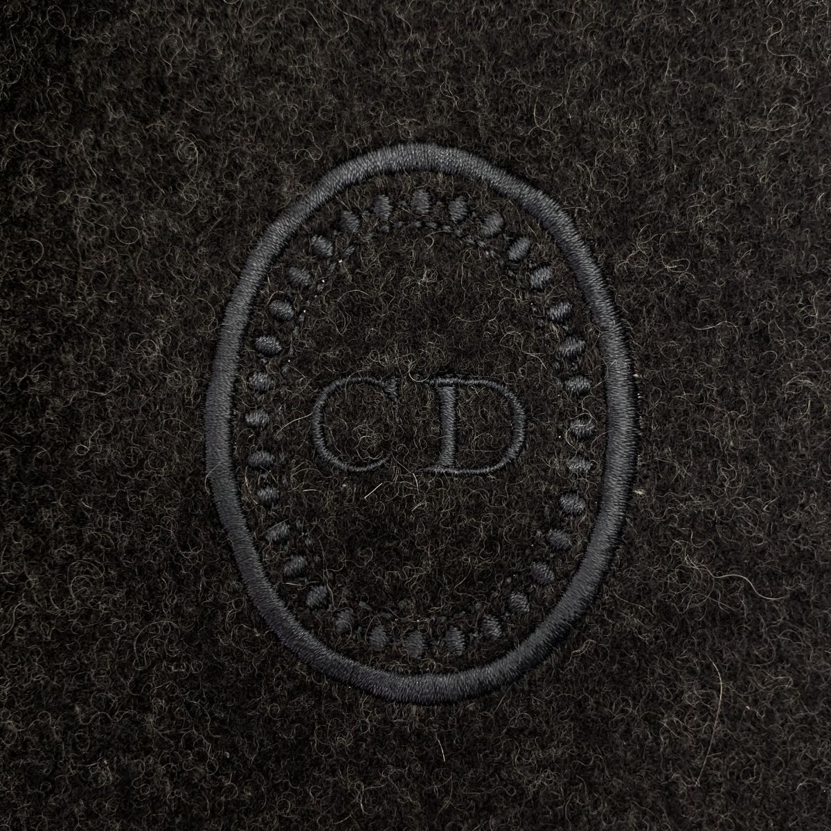 Dior Cashmere Logo Fringe Large Scarf Dark Brown — view 4