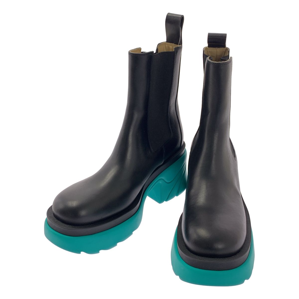 Bottega Veneta Flash Ankle Boots Side Gore Black Green 39