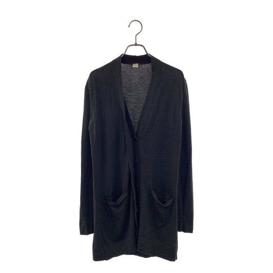 Hermes Gaultier Era Wool Fly Front V-neck Knit Cardigan Black