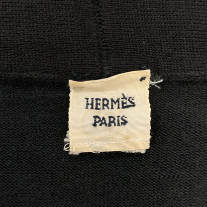 Hermes Gaultier Era Wool Fly Front V-neck Knit Cardigan Black — view 5