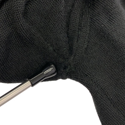 Hermes Gaultier Era Wool Fly Front V-neck Knit Cardigan Black — view 8