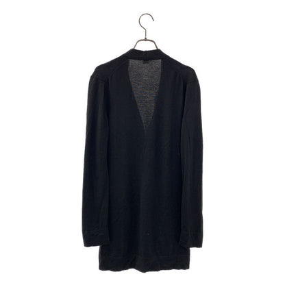 Hermes Gaultier Era Wool Fly Front V-neck Knit Cardigan Black — view 4