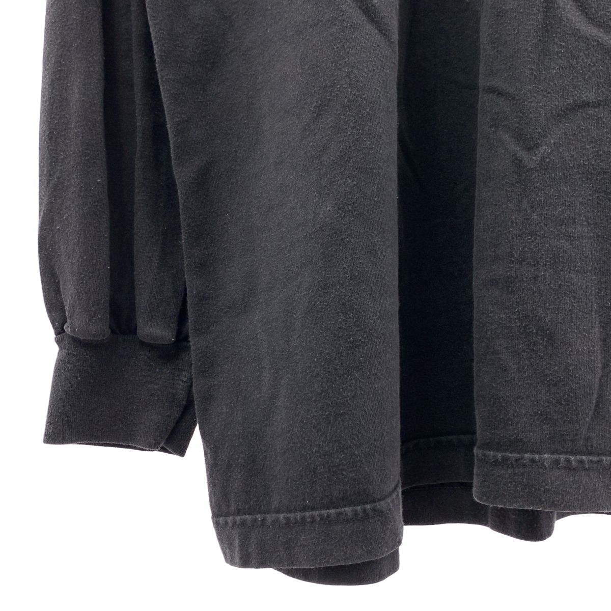 Balenciaga Outline Long Sleeve T-Shirt Vintage Wash Logo Embroidery 2 Black — view 3
