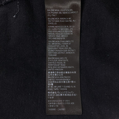 Balenciaga Outline Long Sleeve T-Shirt Vintage Wash Logo Embroidery 2 Black — view 8