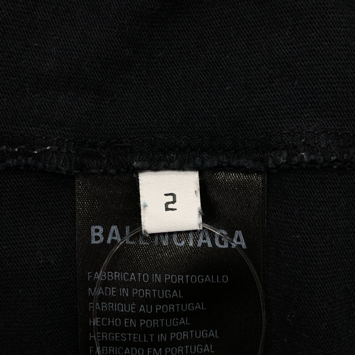 Balenciaga Outline Long Sleeve T-Shirt Vintage Wash Logo Embroidery 2 Black — view 6