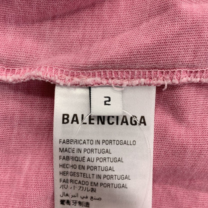 Balenciaga Paris Moon Oversized Tee Vintage Processed T-Shirt 2 Pink — view 6