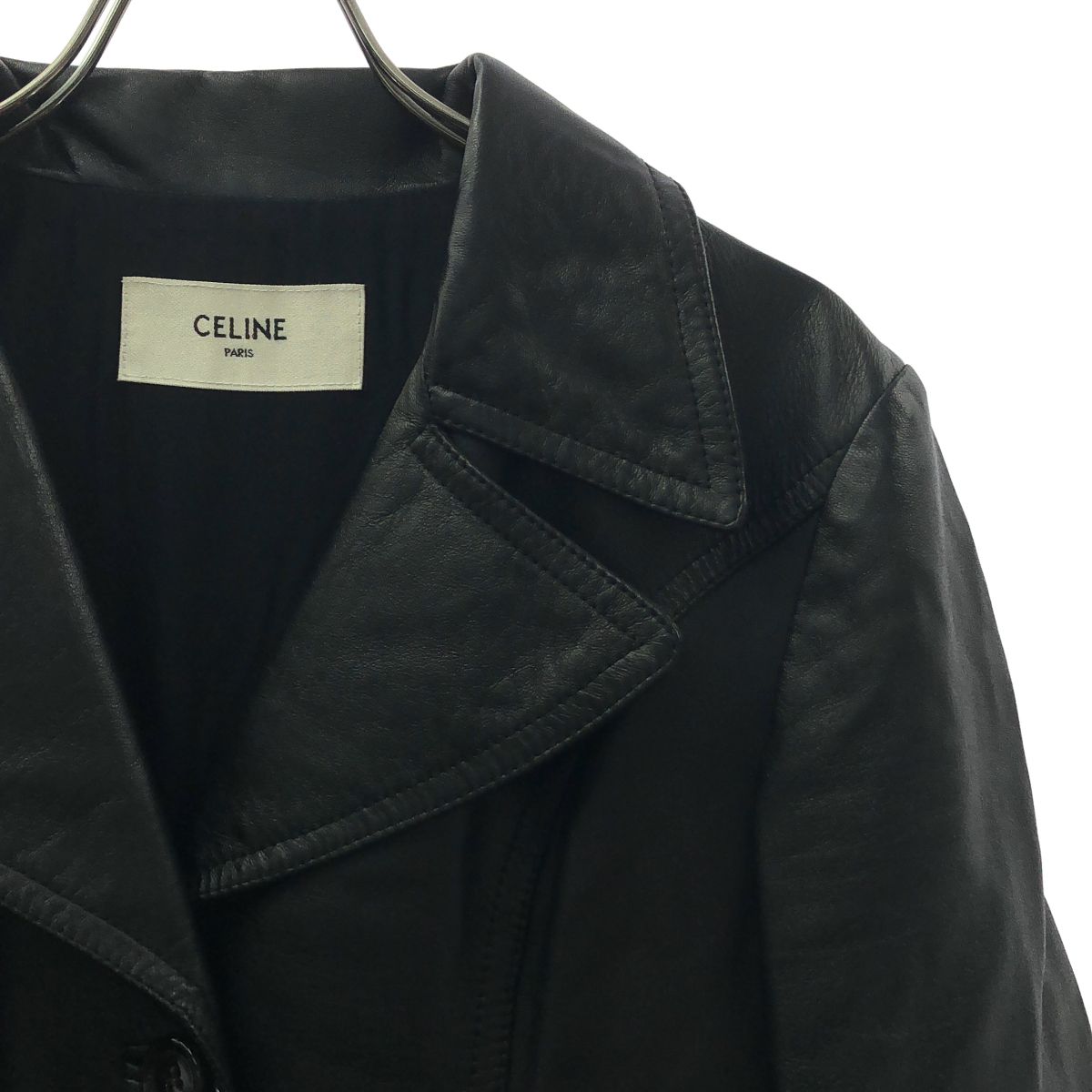 Celine Leather Belted Chesterfield Black Shoulder Bag — view 2