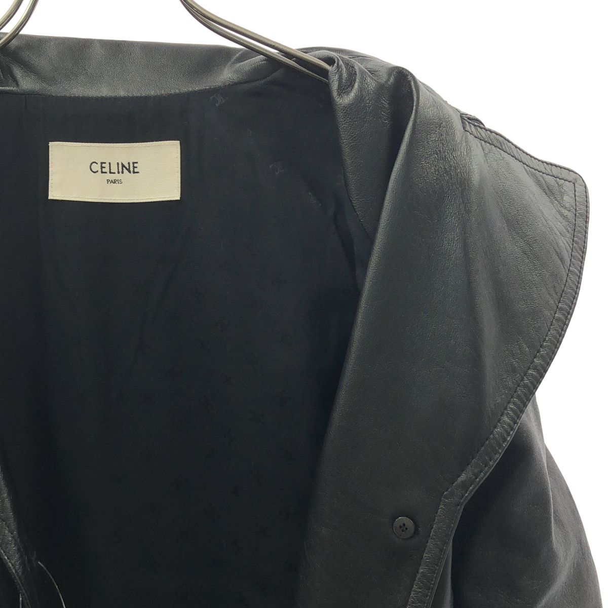 Celine Leather Belted Chesterfield Black Shoulder Bag — view 4