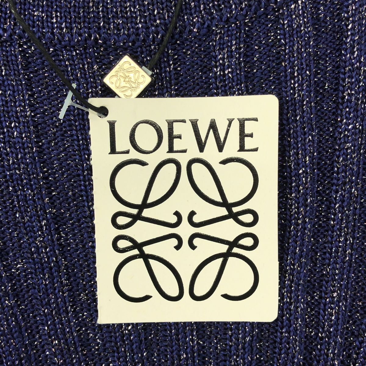 Loewe Rib Anagram Logo Knit XS Navy Sweater — view 8