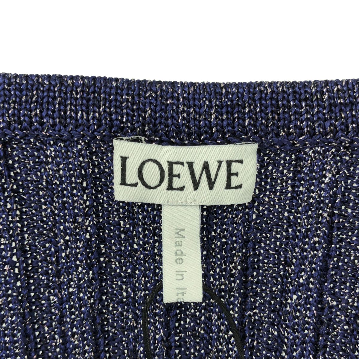 Loewe Rib Anagram Logo Knit XS Navy Sweater — view 5