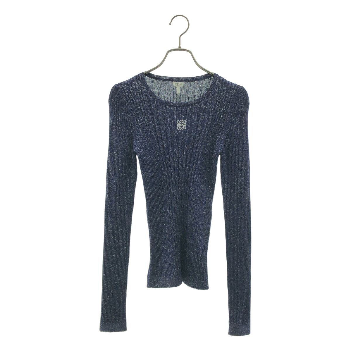 Loewe Rib Anagram Logo Knit XS Navy Sweater — view 7