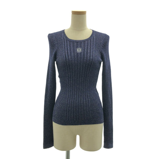 Loewe Rib Anagram Logo Knit XS Navy Sweater