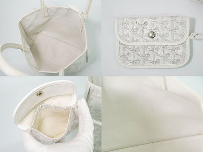 Goyard Anjou Mini Reversible Tote Bag White — view 8
