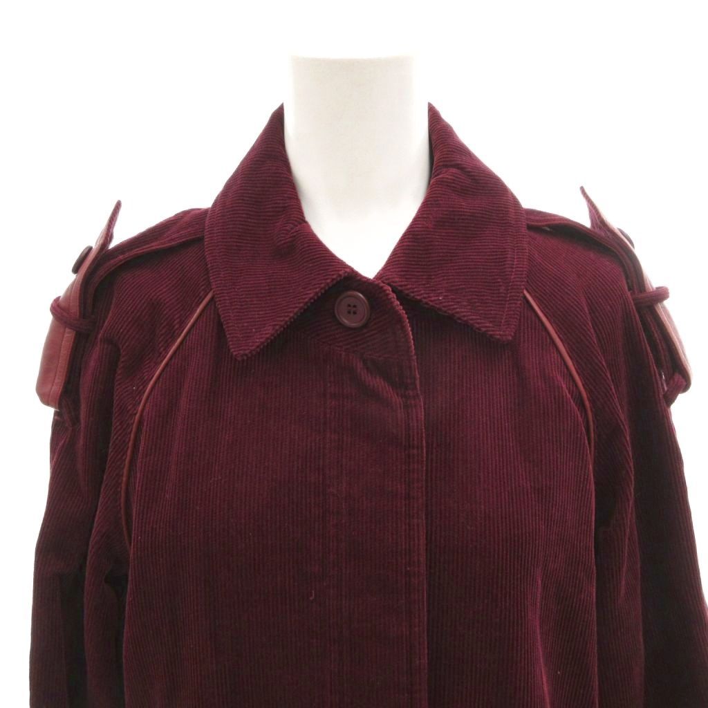 Saint Laurent Vintage Soutien Collar Coat Epaulette M Red MG — view 7