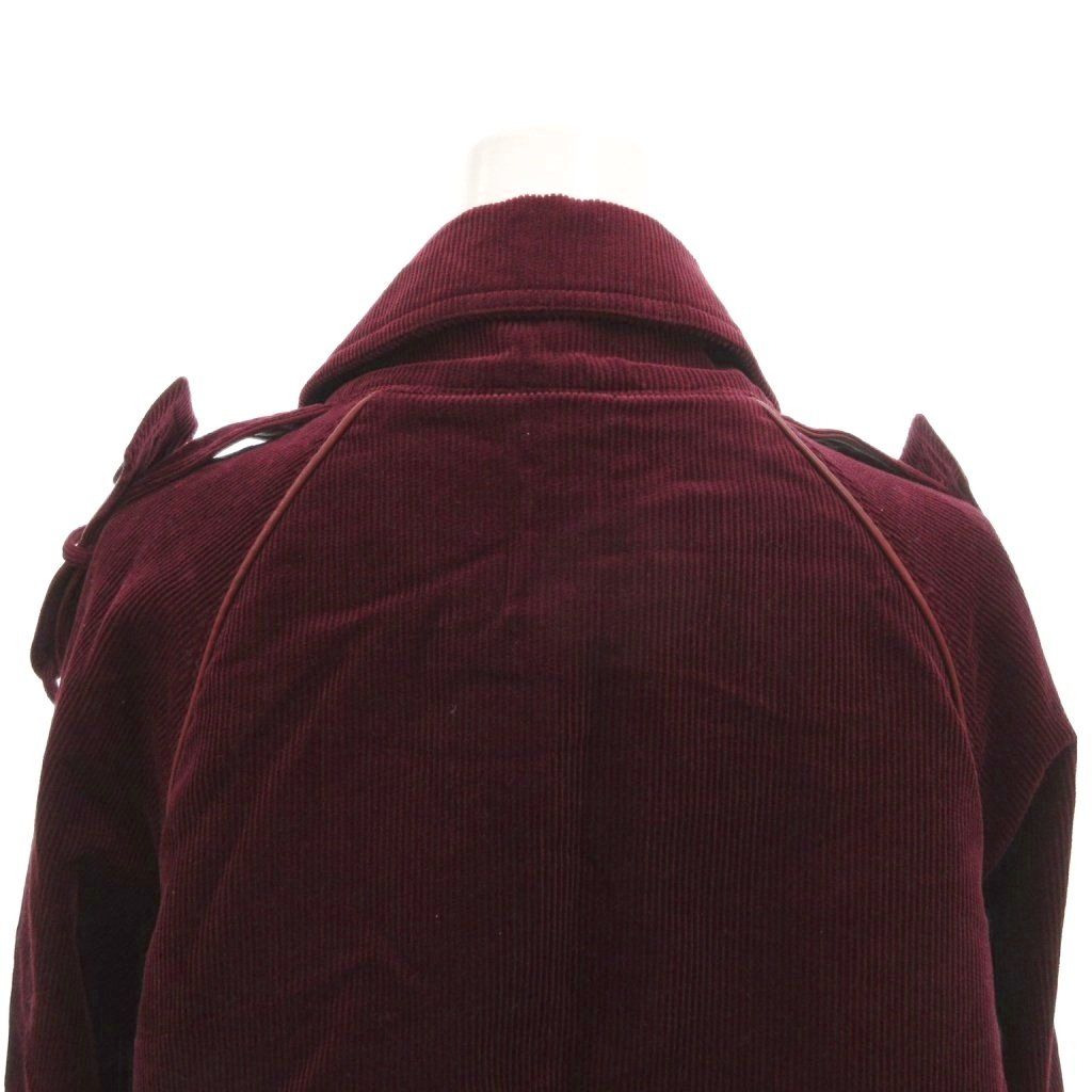 Saint Laurent Vintage Soutien Collar Coat Epaulette M Red MG — view 8