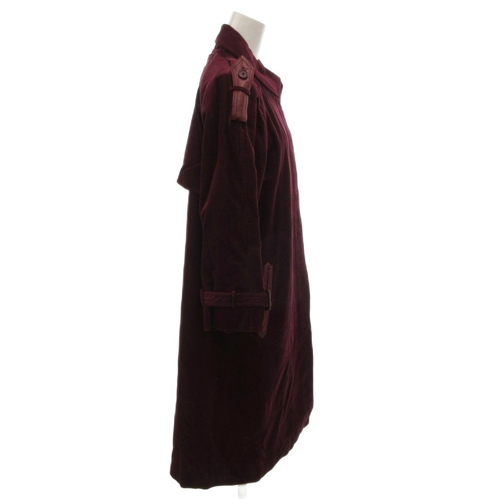Saint Laurent Vintage Soutien Collar Coat Epaulette M Red MG — view 3