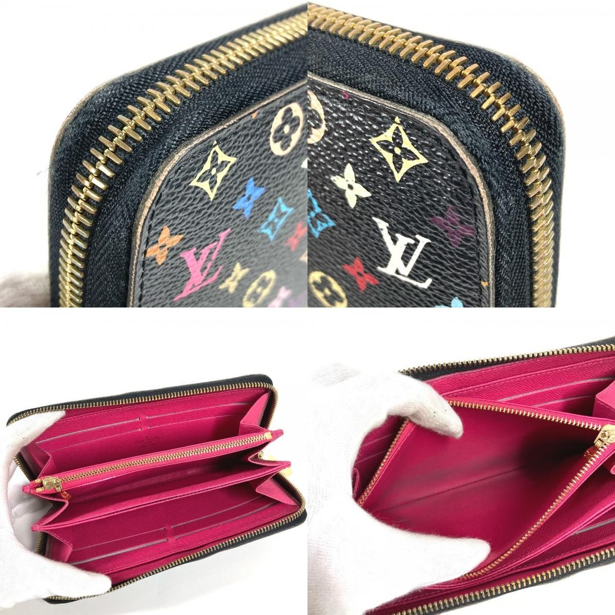 Louis Vuitton Wallet Zippy Monogram Multicolor Canvas Noir Black — view 8