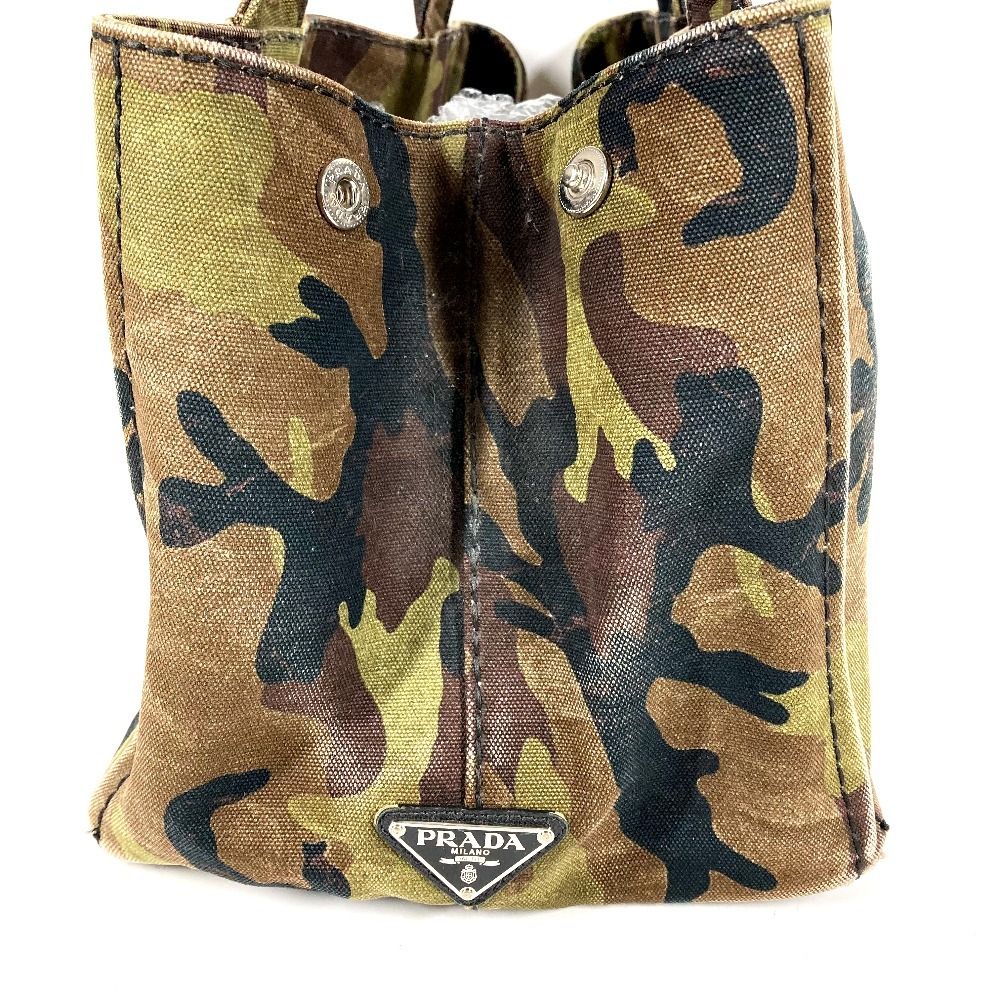Prada Handbag Logo Canapa Canvas Green — view 4