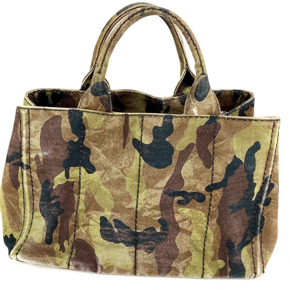 Prada Handbag Logo Canapa Canvas Green — view 2