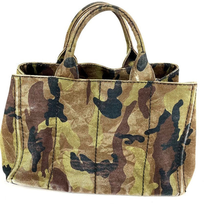 Prada Handbag Logo Canapa Canvas Green — view 2