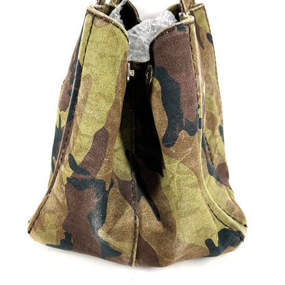 Prada Handbag Logo Canapa Canvas Green — view 3