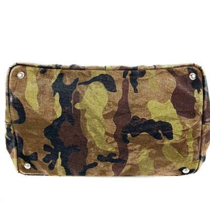 Prada Handbag Logo Canapa Canvas Green — view 6
