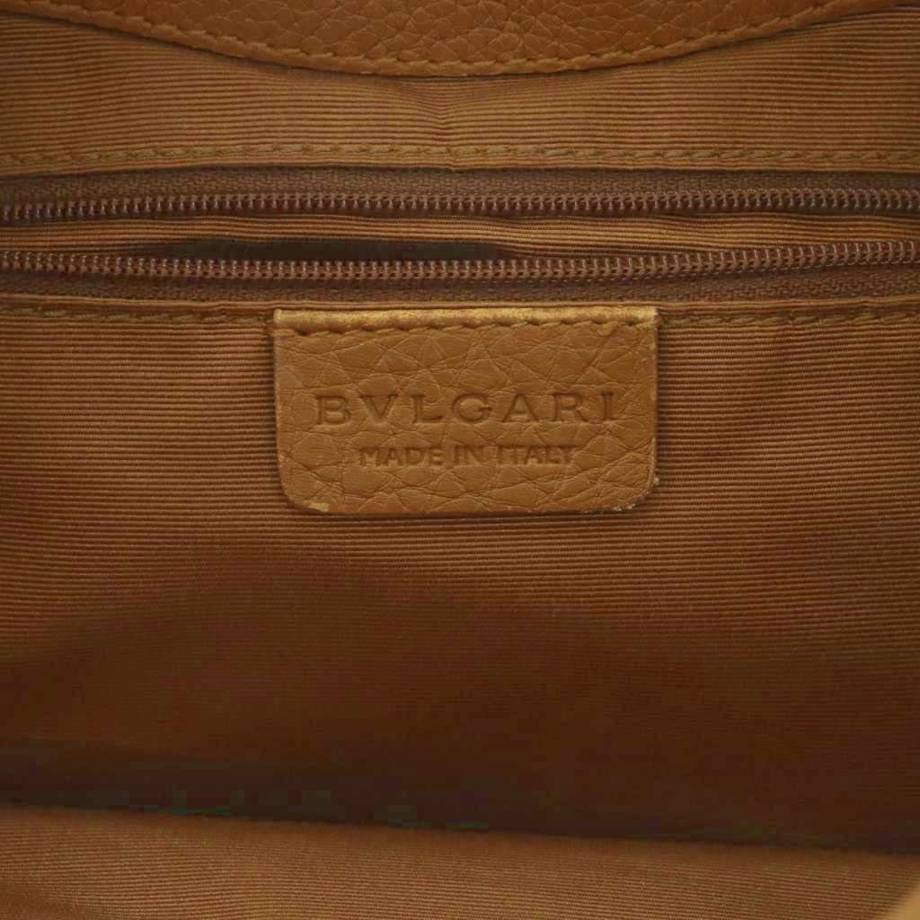 Bvlgari Logo Mania Handbag Canvas Leather Brown — view 7