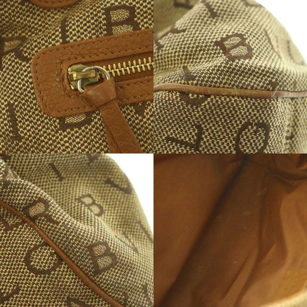 Bvlgari Logo Mania Handbag Canvas Leather Brown — view 8