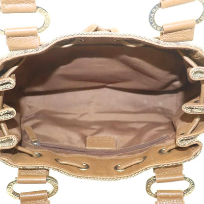 Bvlgari Logo Mania Handbag Canvas Leather Brown — view 6