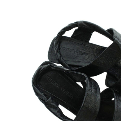 Bottega Veneta Sandals Pointed Toe Leather Logo Black 36 — view 4
