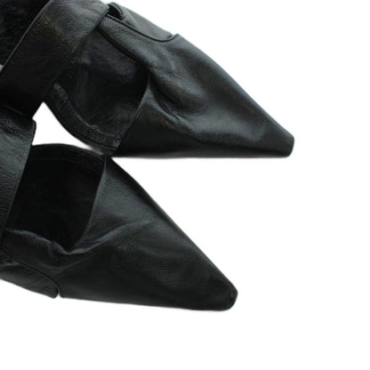 Bottega Veneta Sandals Pointed Toe Leather Logo Black 36 — view 3