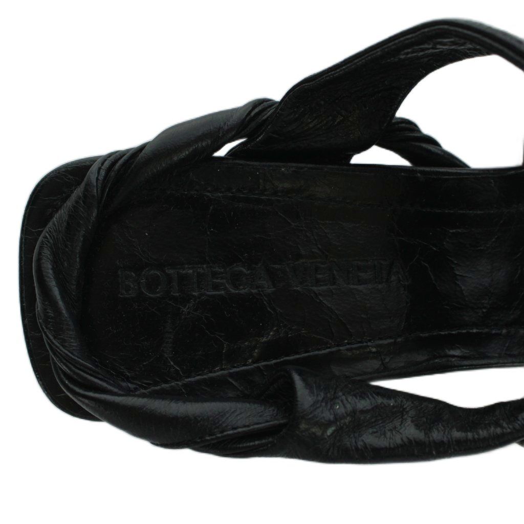 Bottega Veneta Sandals Pointed Toe Leather Logo Black 36 — view 7