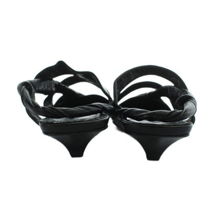 Bottega Veneta Sandals Pointed Toe Leather Logo Black 36 — view 5