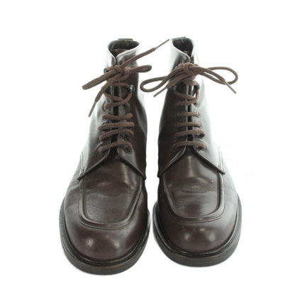 Gucci Short Boots Leather Round Toe Logo Brown 36 — view 2