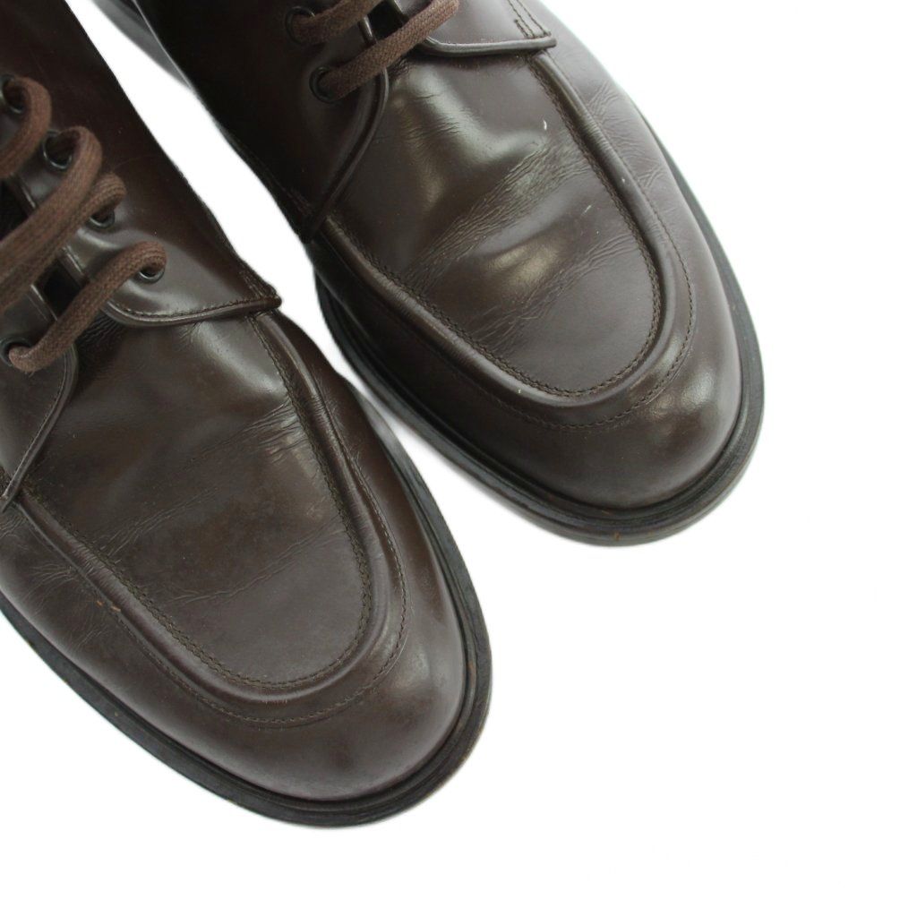 Gucci Short Boots Leather Round Toe Logo Brown 36 — view 4