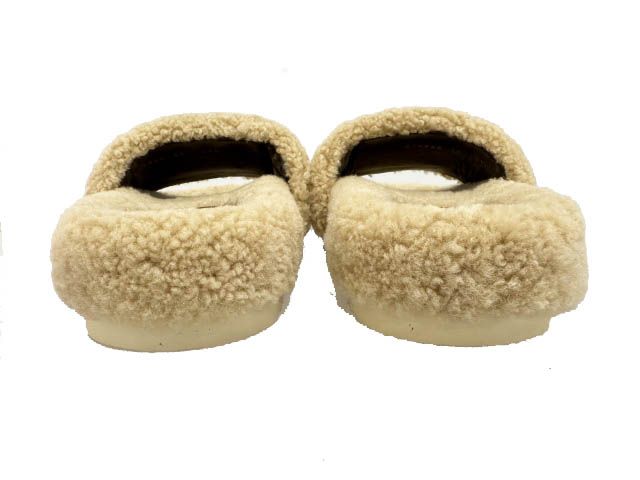 Gucci the North Face Logo Shearling Slide Sandals Beige 36 — view 4