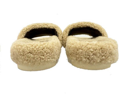 Gucci the North Face Logo Shearling Slide Sandals Beige 36 — view 4
