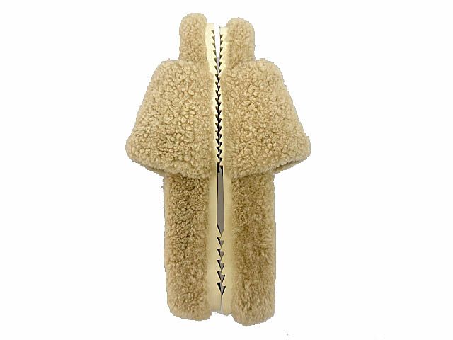 Gucci the North Face Logo Shearling Slide Sandals Beige 36 — view 6