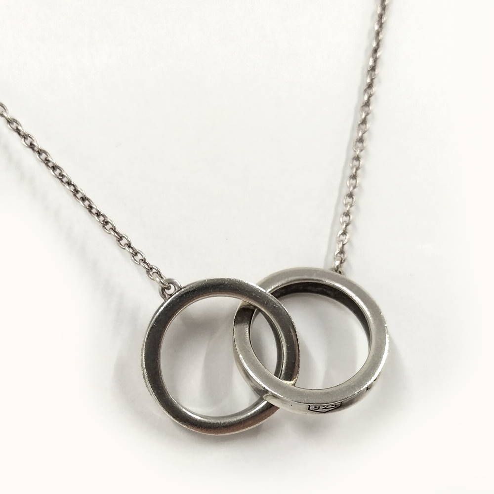 Tiffany & Co Necklace Interlocking Silver
