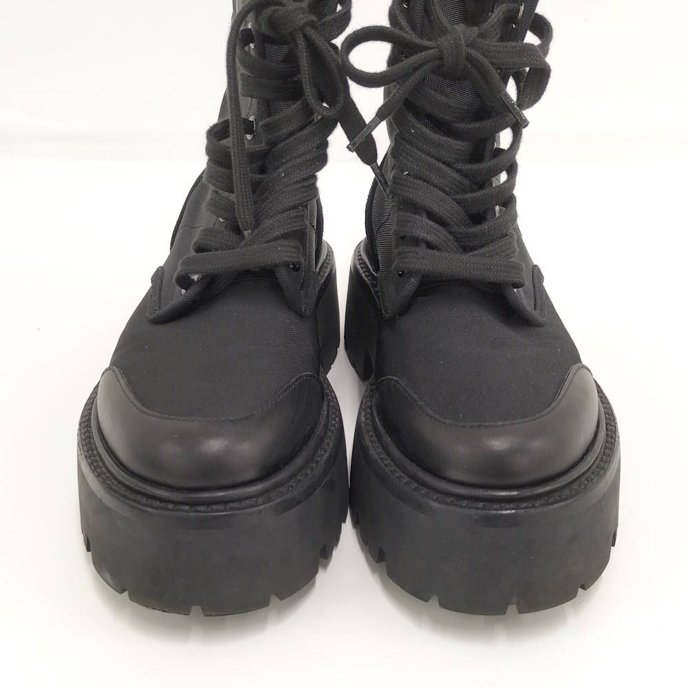 Celine Balki Boots Triomphe Nylon Canvas Black — view 6