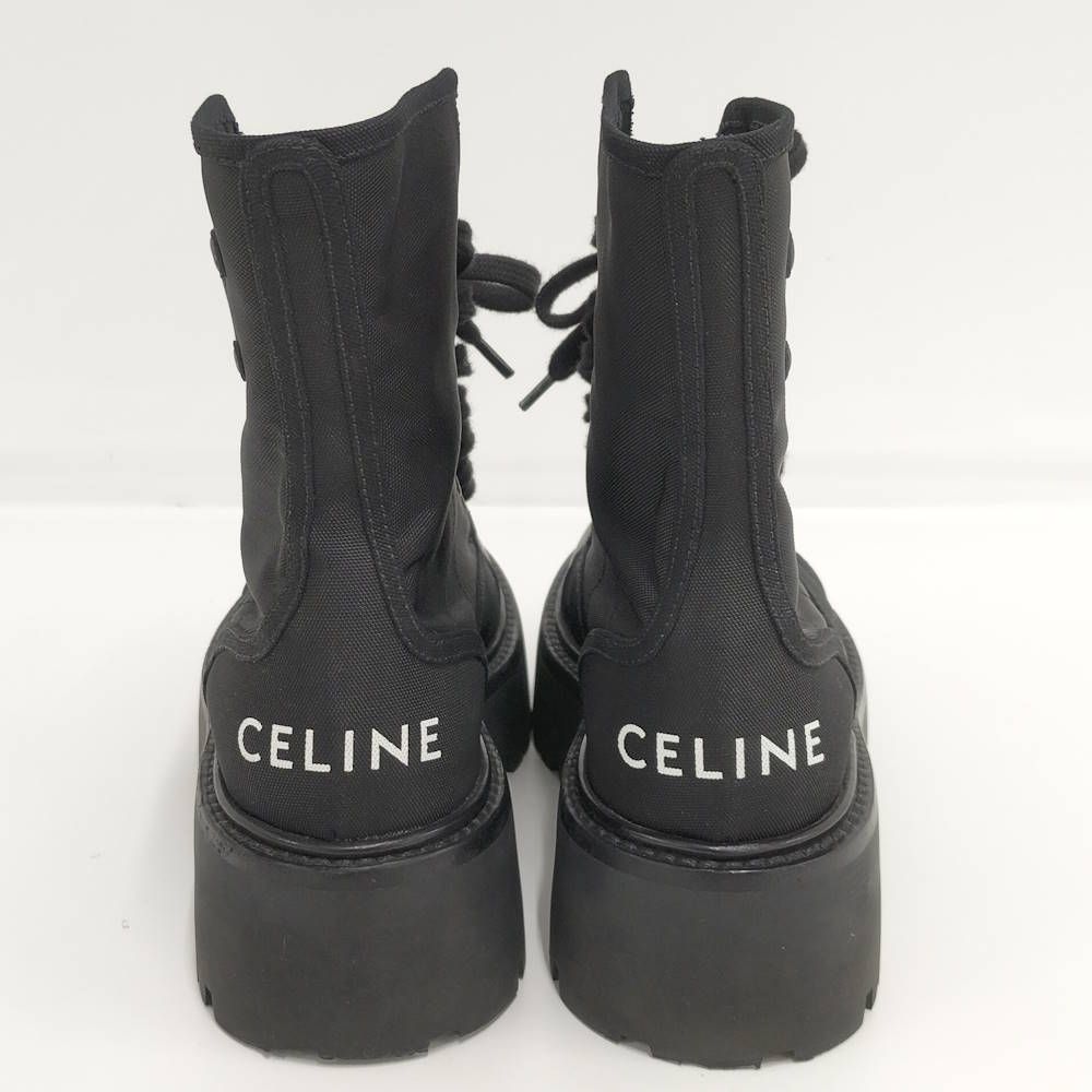 Celine Balki Boots Triomphe Nylon Canvas Black — view 5