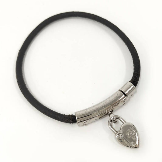 Hermes Bracelet Fantasy Heart Silver Color Black Plated