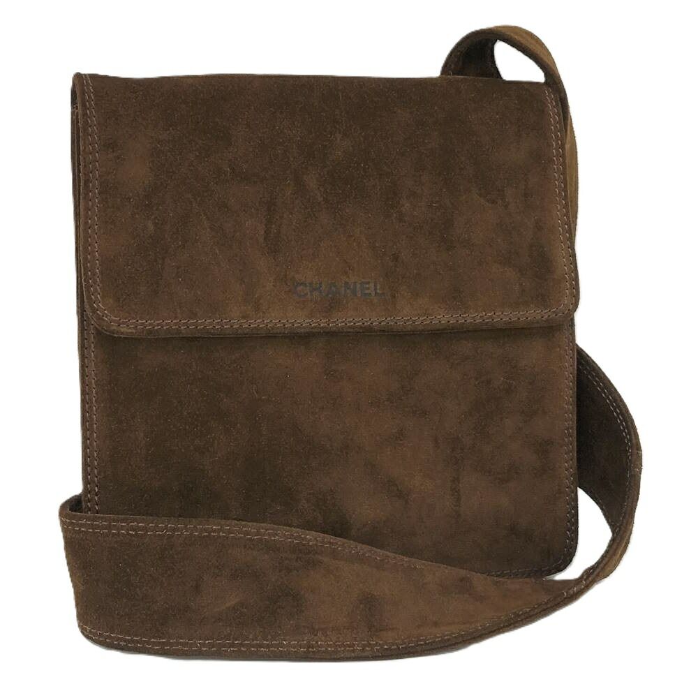 Chanel Shoulder Bag Suede Brown