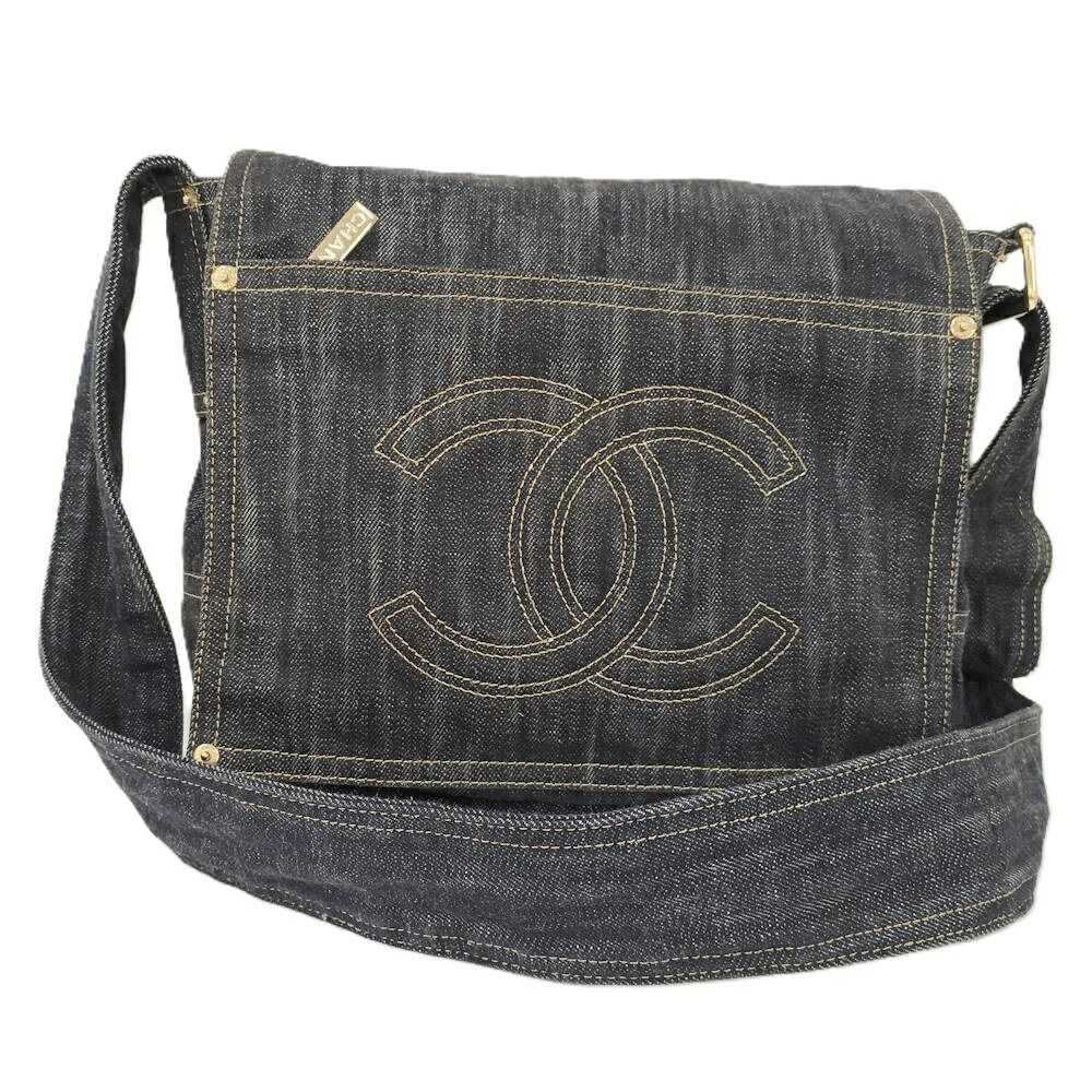 Chanel Sparkling Denim CC Logo Messenger Bag