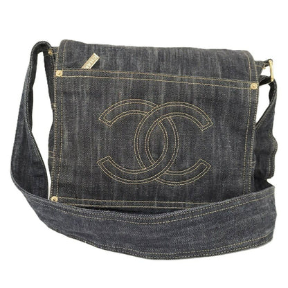 Chanel Sparkling Denim CC Logo Messenger Bag