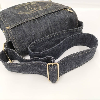 Chanel Sparkling Denim CC Logo Messenger Bag — view 6