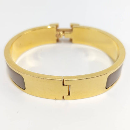 Hermes Clic Clac Bracelet Plated Gold Gray — view 3