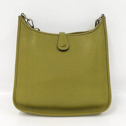 Hermes Evelyne Anise Green Silver Taurillon Clemence Shoulder Bag — view 2