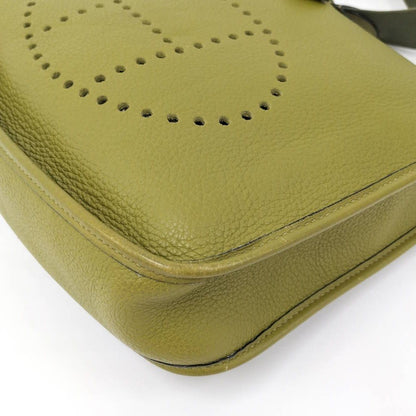 Hermes Evelyne Anise Green Silver Taurillon Clemence Shoulder Bag — view 4